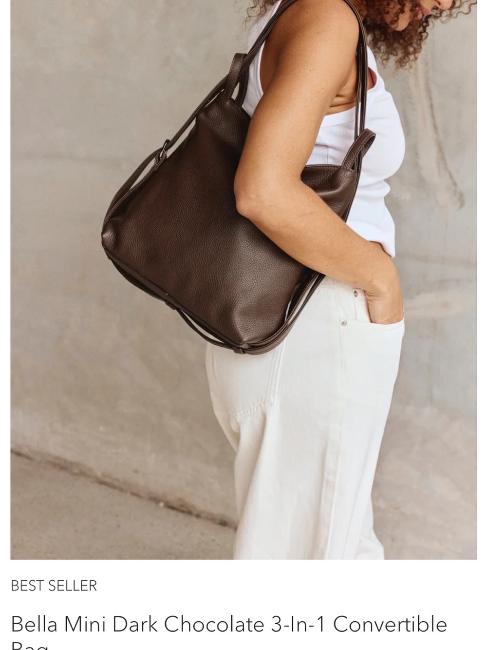Vestirsi Bella Mini convertible bag NWT dark chocolate - Picture 7 of 10